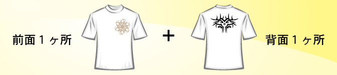 前面 1ヶ所　＋　背面 1ヶ所 プリントイメージ